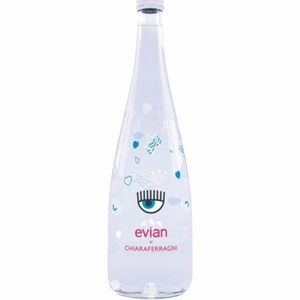 👁Chiara Ferragni Evian Collectible Glass Water Limited Edition Bottle Eye Heart